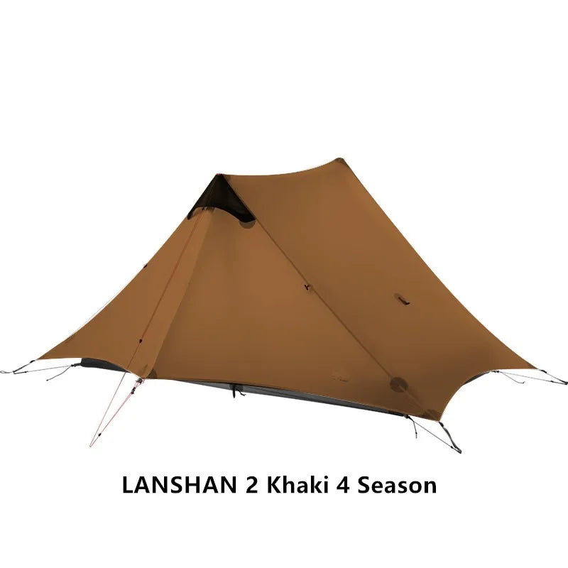 Lanshan 2021 New Version 220Cm Ultralight Camping 2 Person 3 Season 15D Silnylon Rodless Tent
