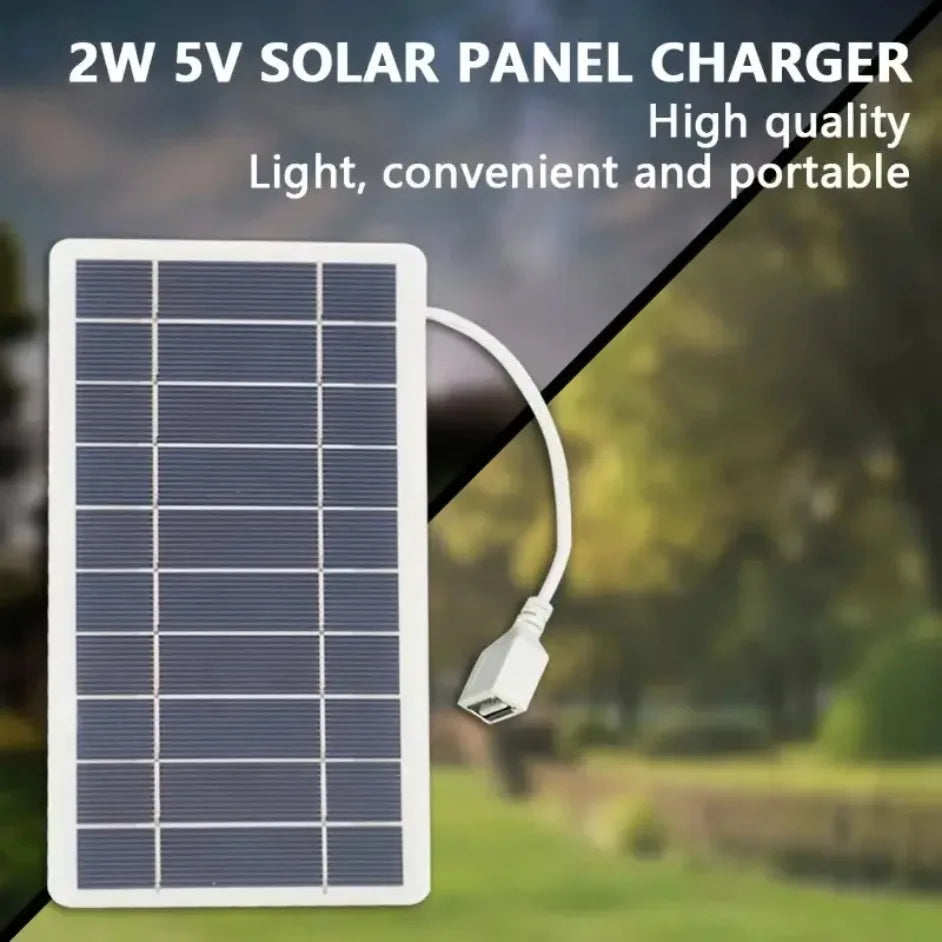 Portable USB Solar Panel Charger Safe Stable Charger Compatible with Phones Fans Flashlights for Outdoor Travel Camping