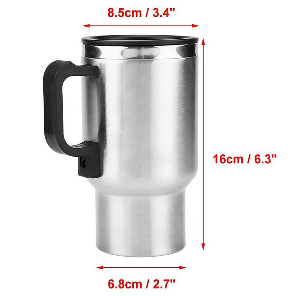 12V Car Heating Travel Mug — 450ml Stainless Steel