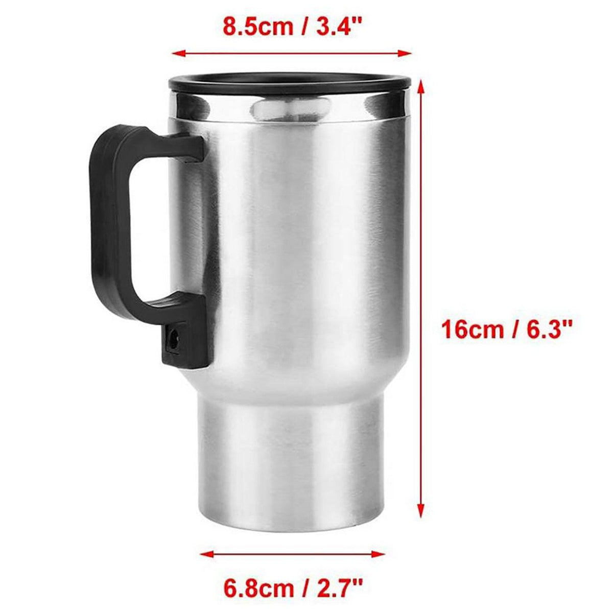 12V Car Heating Travel Mug — 450ml Stainless Steel