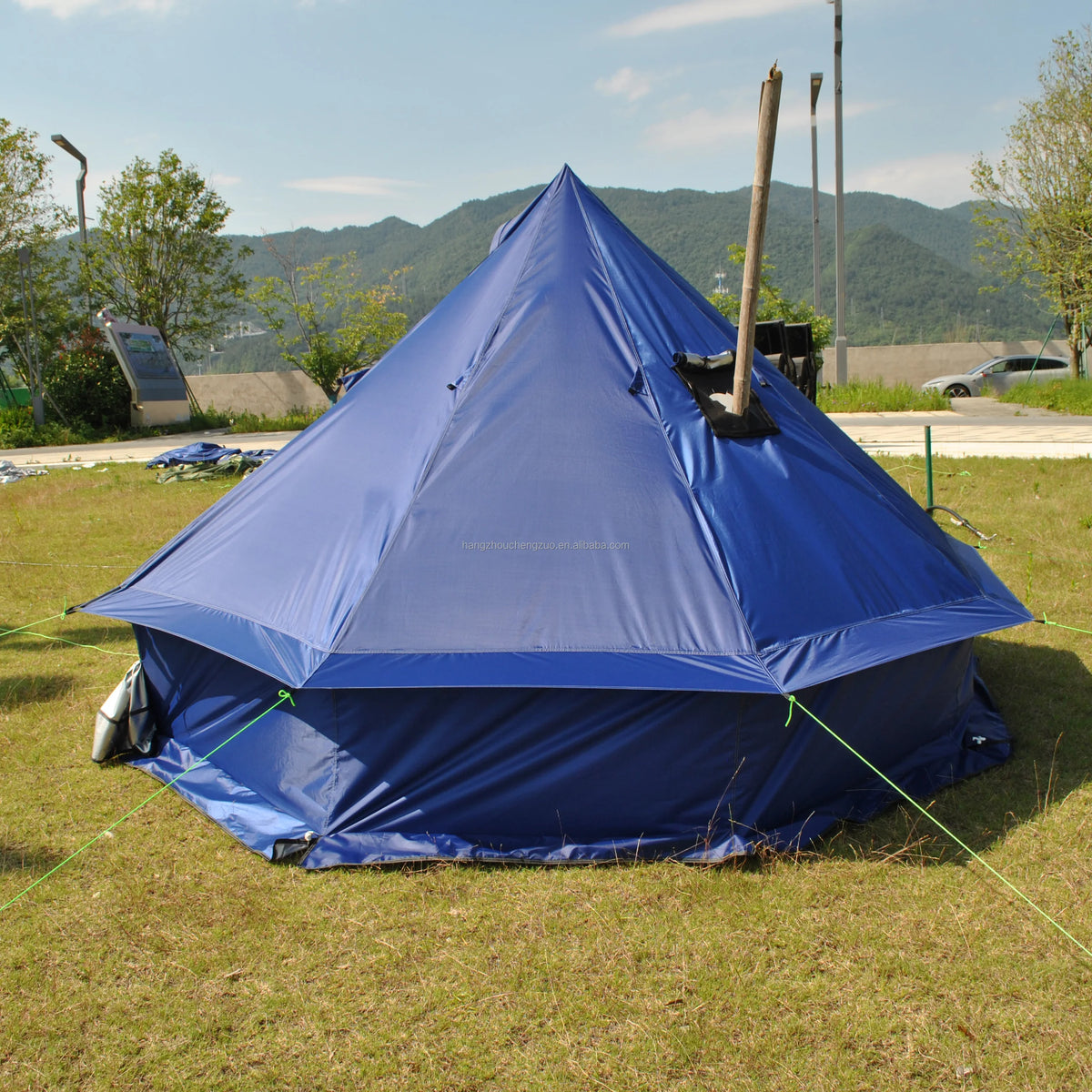4 Person Bell Tent for Camping - Breathable Spacious Water-Resistant Glamping Tent - Luxury Bell Yurt Outdoor Teepee for Stove Tent4