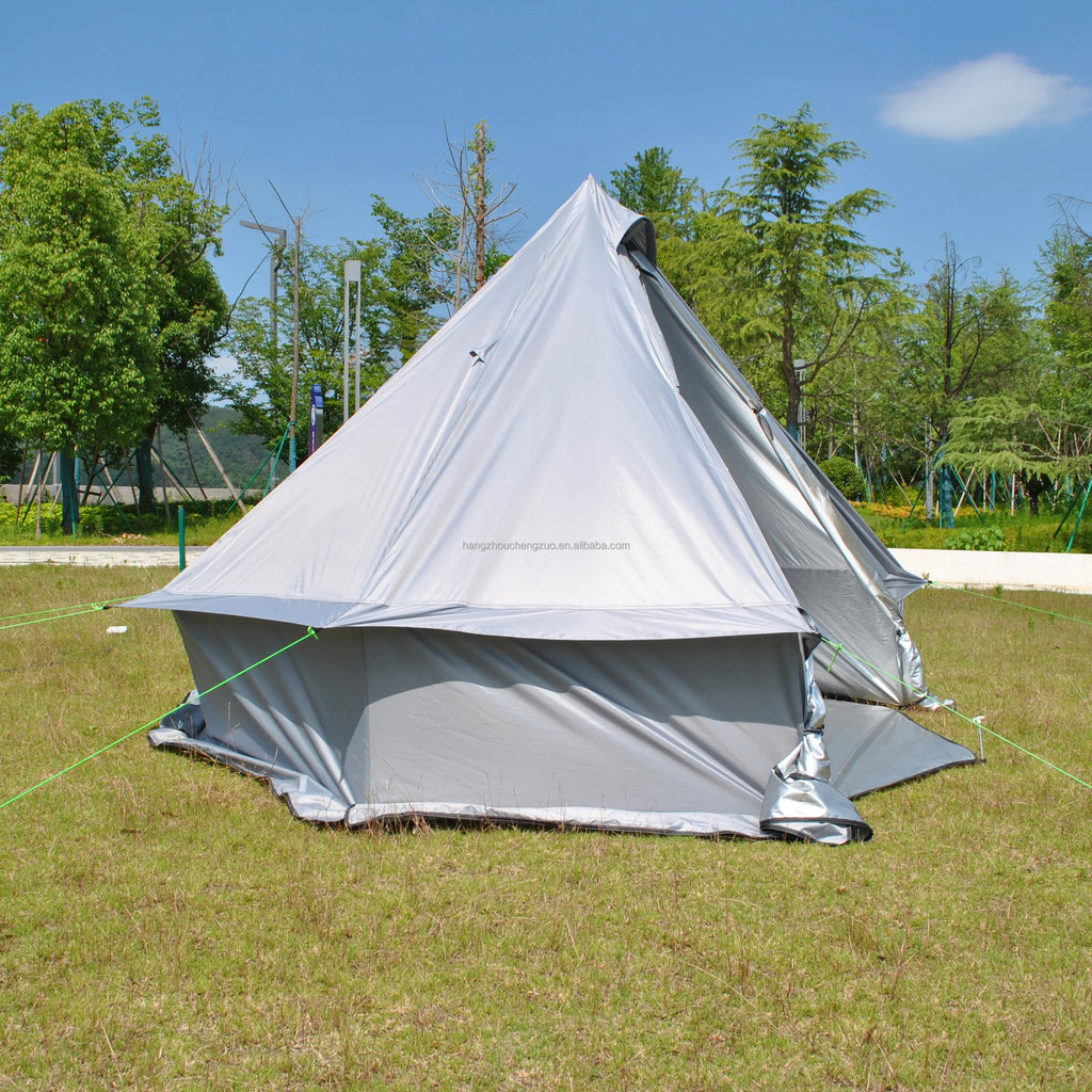 4 Person Bell Tent for Camping - Breathable Spacious Water-Resistant Glamping Tent - Luxury Bell Yurt Outdoor Teepee for Stove Tent4