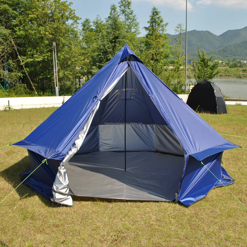 4 Person Bell Tent for Camping - Breathable Spacious Water-Resistant Glamping Tent - Luxury Bell Yurt Outdoor Teepee for Stove Tent4