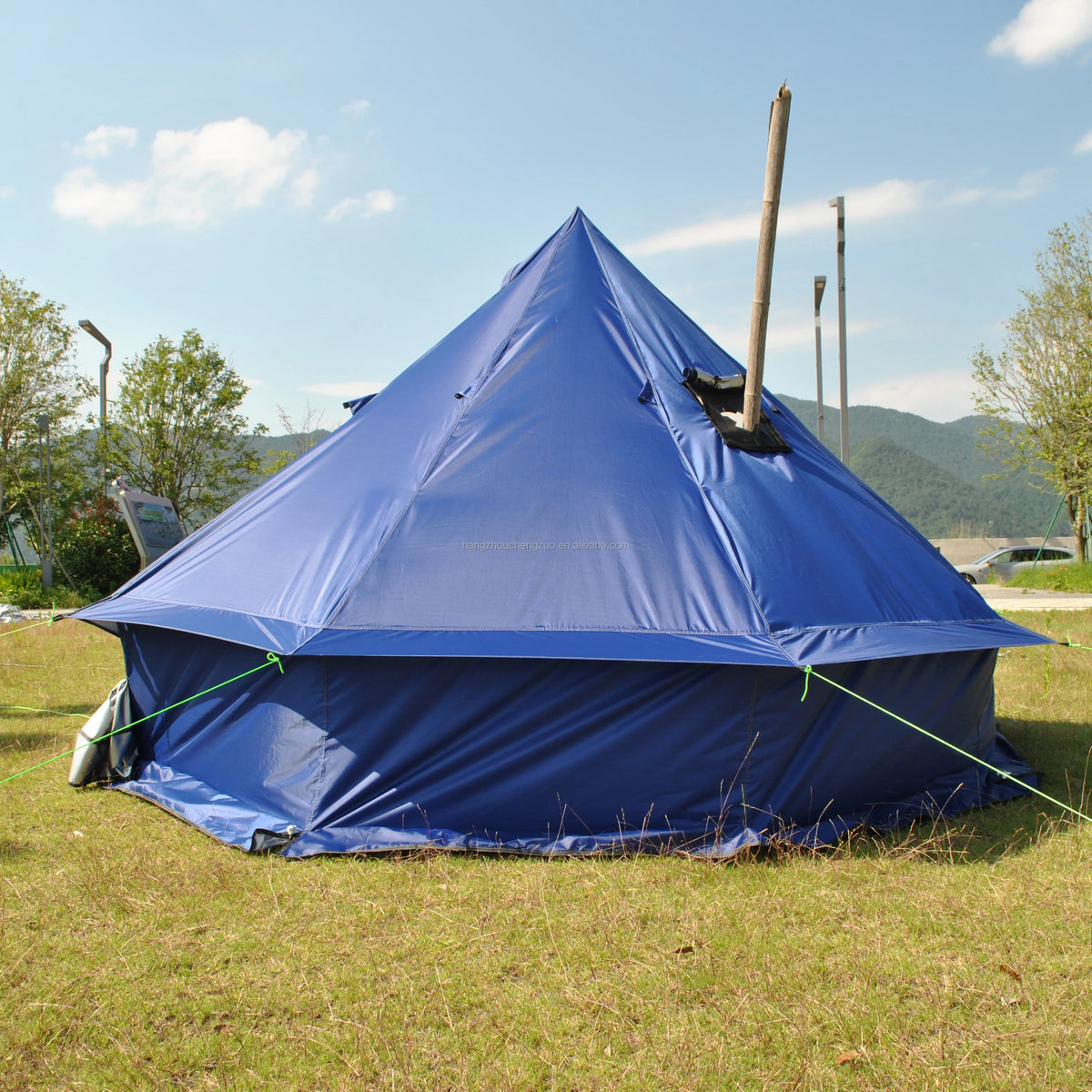 4 Person Bell Tent for Camping - Breathable Spacious Water-Resistant Glamping Tent - Luxury Bell Yurt Outdoor Teepee for Stove Tent4