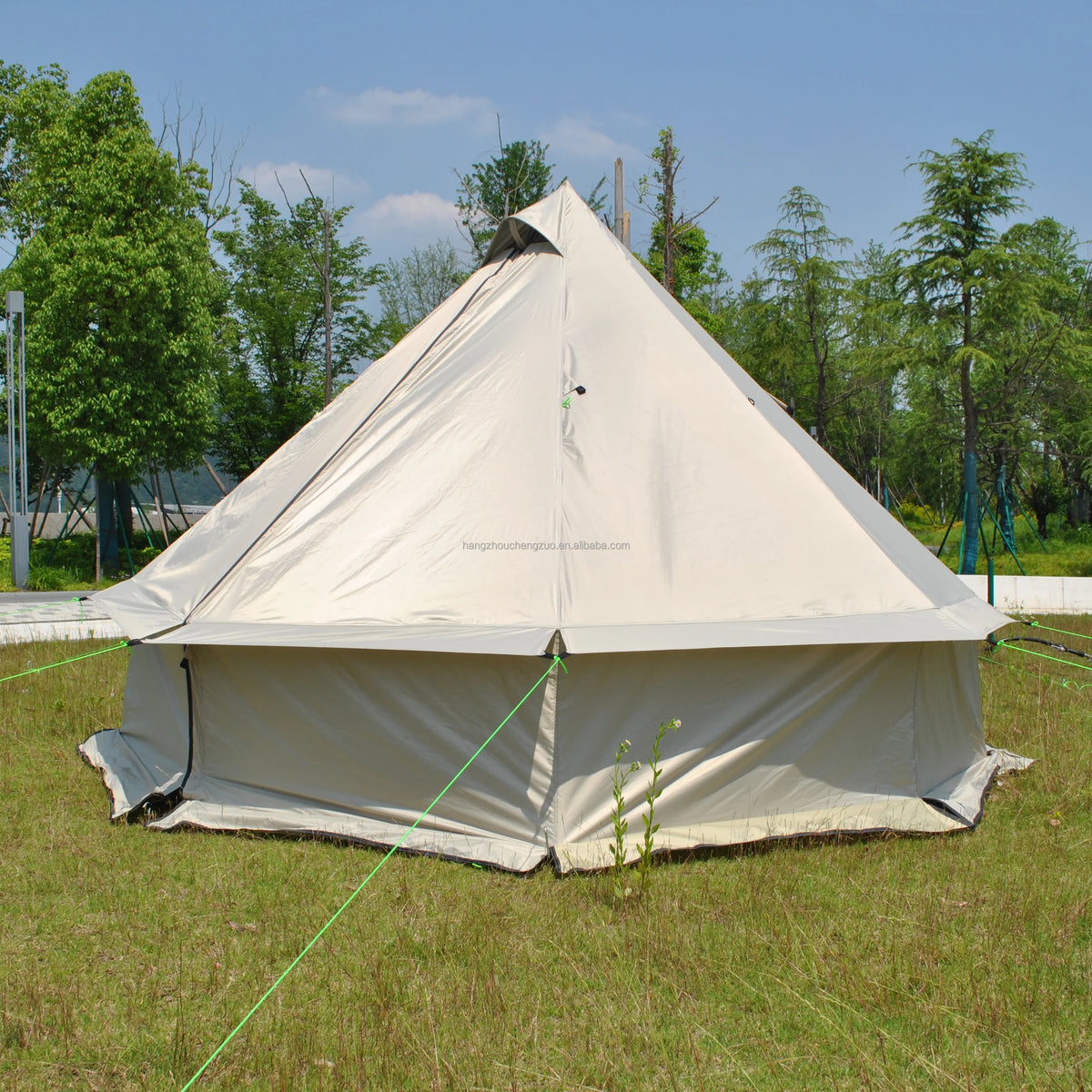 4 Person Bell Tent for Camping - Breathable Spacious Water-Resistant Glamping Tent - Luxury Bell Yurt Outdoor Teepee for Stove Tent4