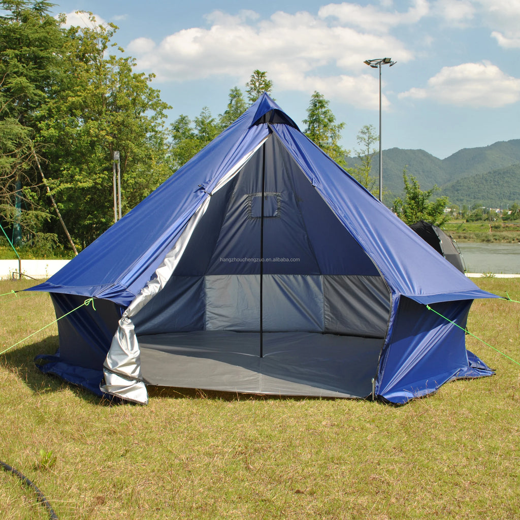 4 Person Bell Tent for Camping - Breathable Spacious Water-Resistant Glamping Tent - Luxury Bell Yurt Outdoor Teepee for Stove Tent4