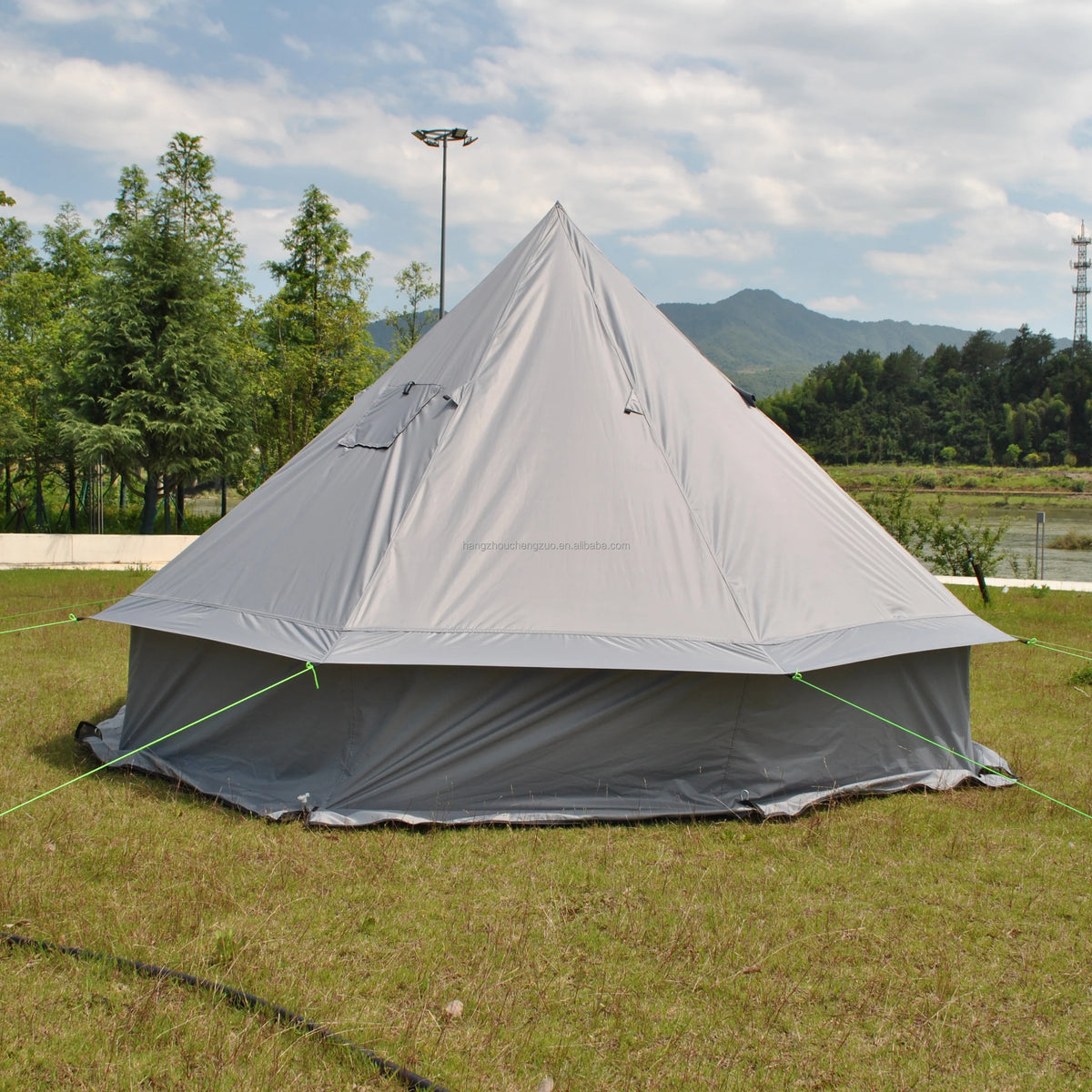 4 Person Bell Tent for Camping - Breathable Spacious Water-Resistant Glamping Tent - Luxury Bell Yurt Outdoor Teepee for Stove Tent4