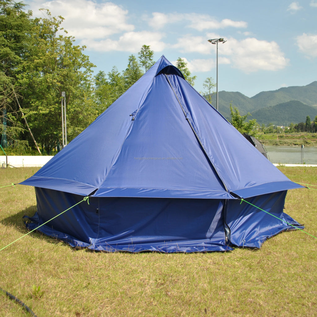 4 Person Bell Tent for Camping - Breathable Spacious Water-Resistant Glamping Tent - Luxury Bell Yurt Outdoor Teepee for Stove Tent4