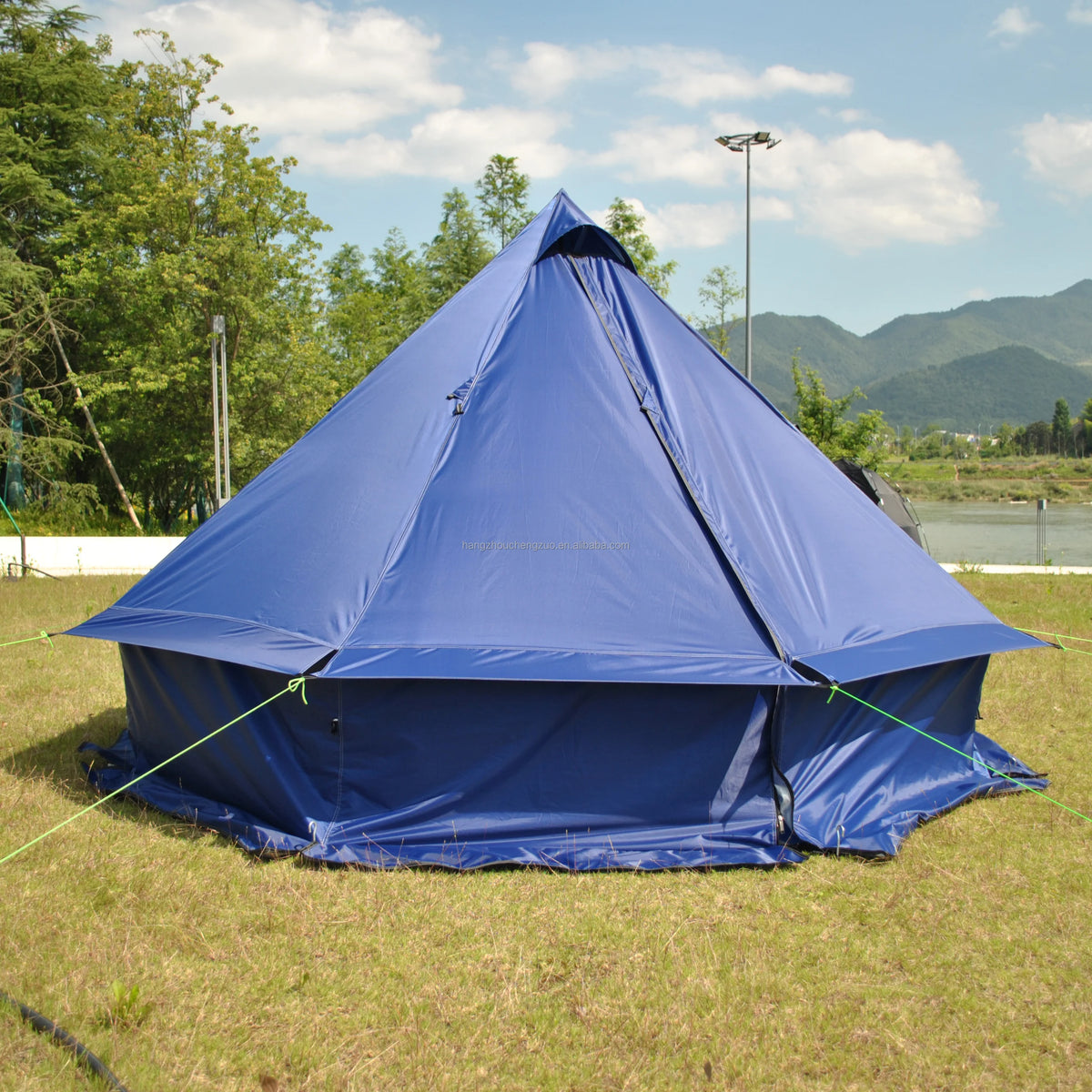 4 Person Bell Tent for Camping - Breathable Spacious Water-Resistant Glamping Tent - Luxury Bell Yurt Outdoor Teepee for Stove Tent4