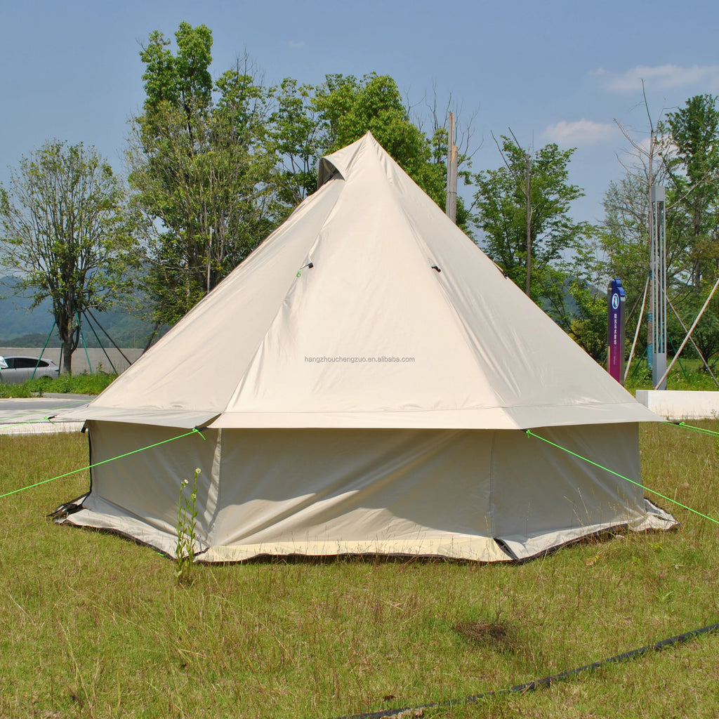 4 Person Bell Tent for Camping - Breathable Spacious Water-Resistant Glamping Tent - Luxury Bell Yurt Outdoor Teepee for Stove Tent4
