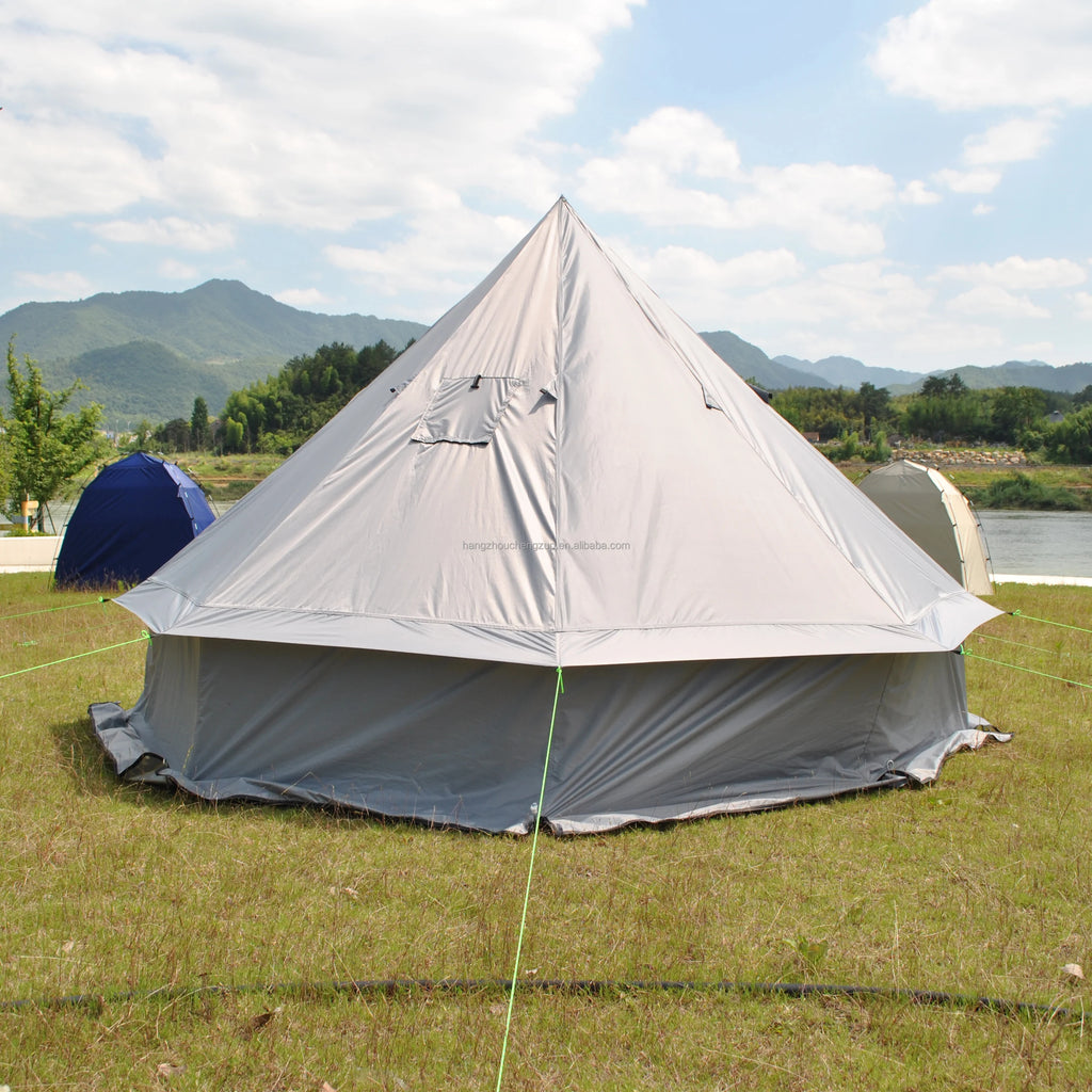 4 Person Bell Tent for Camping - Breathable Spacious Water-Resistant Glamping Tent - Luxury Bell Yurt Outdoor Teepee for Stove Tent4
