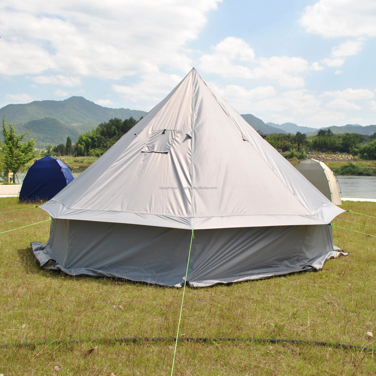 4 Person Bell Tent for Camping - Breathable Spacious Water-Resistant Glamping Tent - Luxury Bell Yurt Outdoor Teepee for Stove Tent4