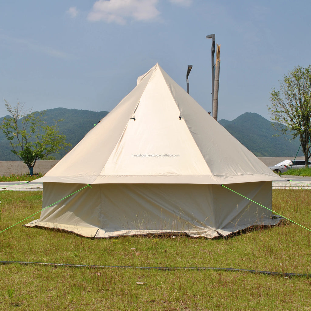 4 Person Bell Tent for Camping - Breathable Spacious Water-Resistant Glamping Tent - Luxury Bell Yurt Outdoor Teepee for Stove Tent4