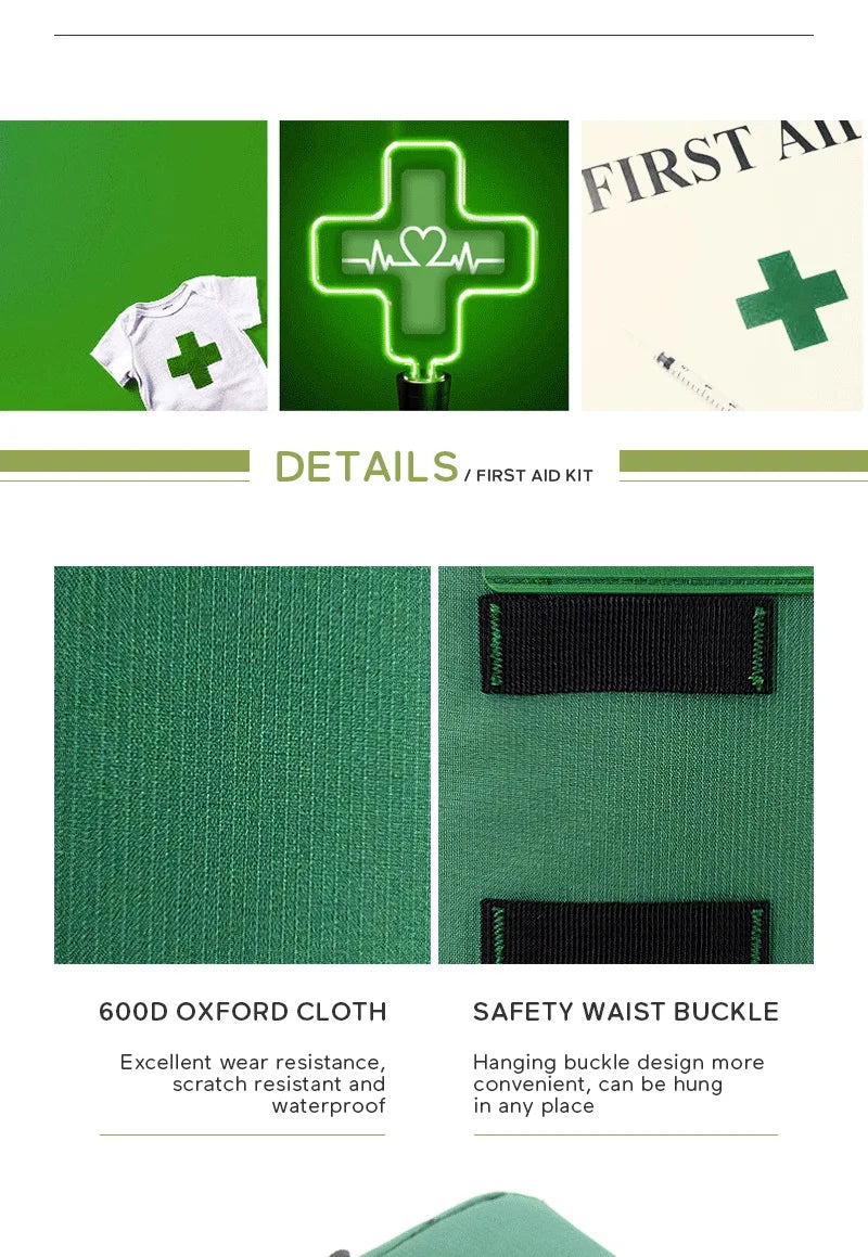 BearHoHo Large Size Handy First Aid Kit Bag Emergency Kit Medical Rescue Bag for Workplace Home Outdoor Car Travel Hiking Camping