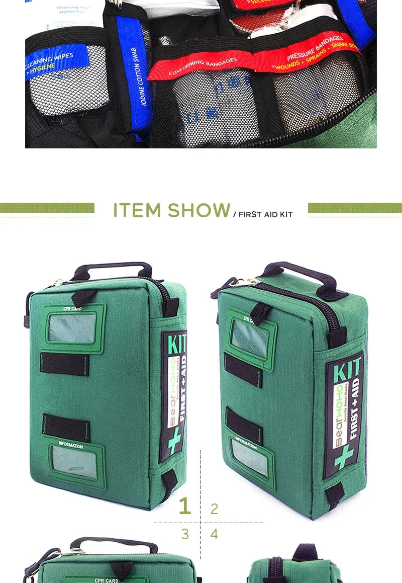 BearHoHo Large Size Handy First Aid Kit Bag Emergency Kit Medical Rescue Bag for Workplace Home Outdoor Car Travel Hiking Camping
