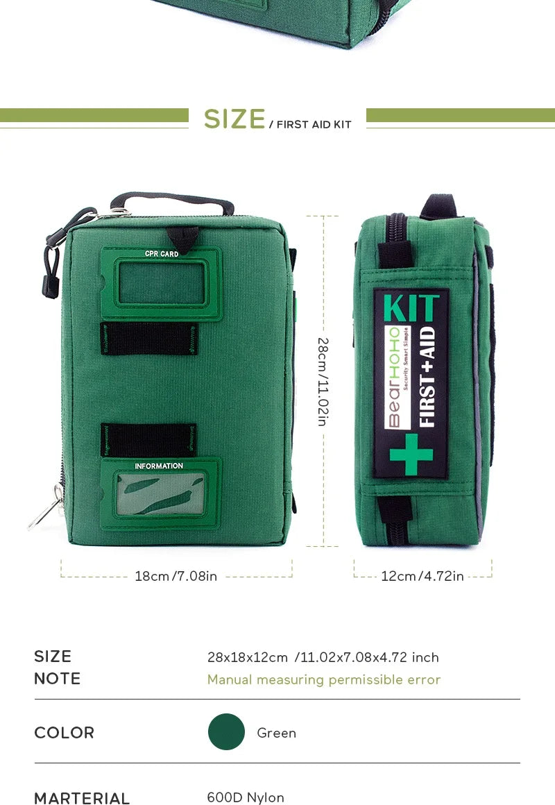 BearHoHo Large Size Handy First Aid Kit Bag Emergency Kit Medical Rescue Bag for Workplace Home Outdoor Car Travel Hiking Camping