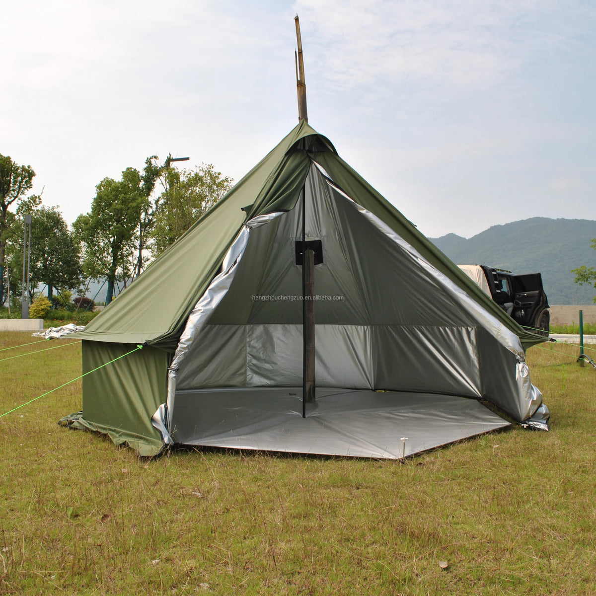 4 Person Bell Tent for Camping - Breathable Spacious Water-Resistant Glamping Tent - Luxury Bell Yurt Outdoor Teepee for Stove Tent4