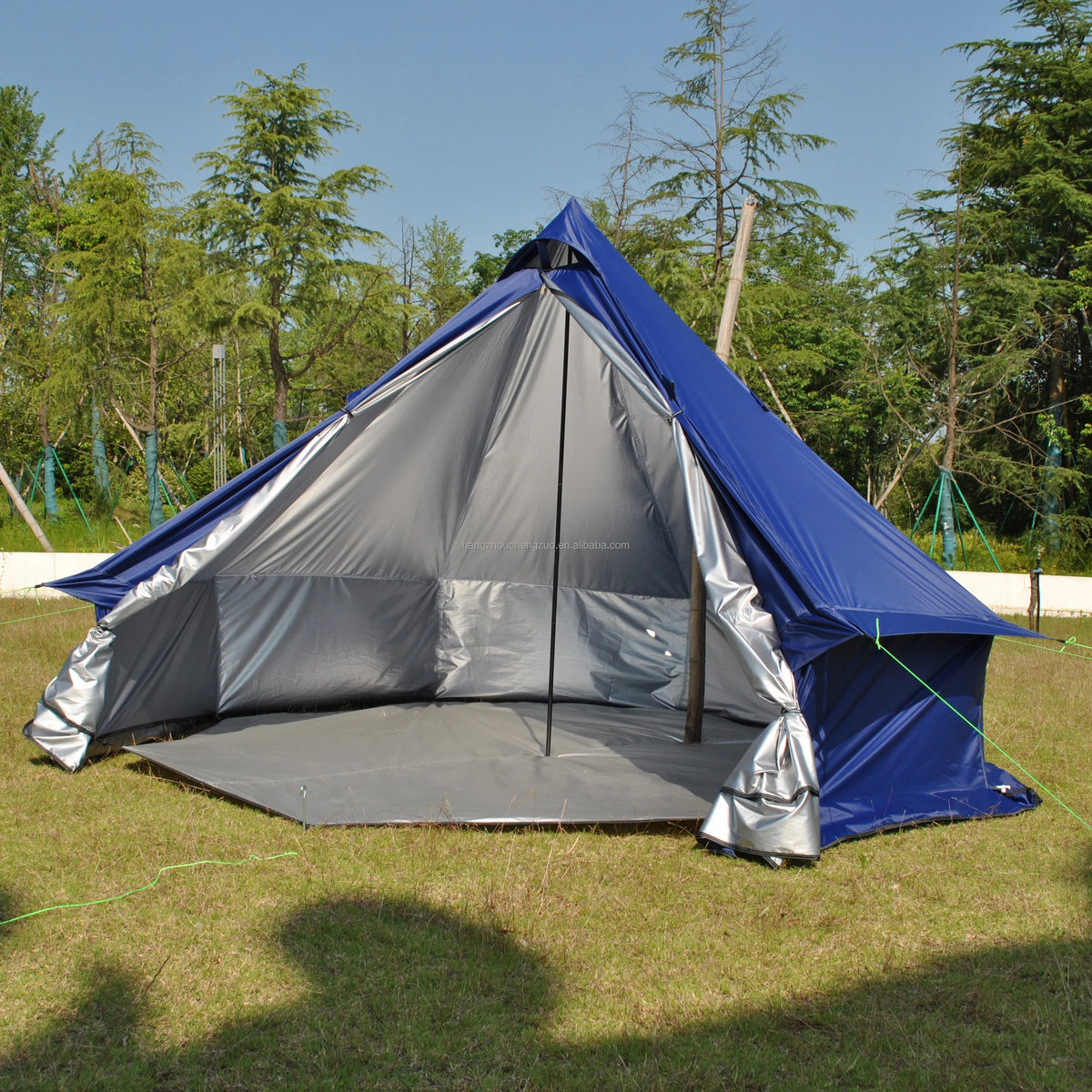 4 Person Bell Tent for Camping - Breathable Spacious Water-Resistant Glamping Tent - Luxury Bell Yurt Outdoor Teepee for Stove Tent4