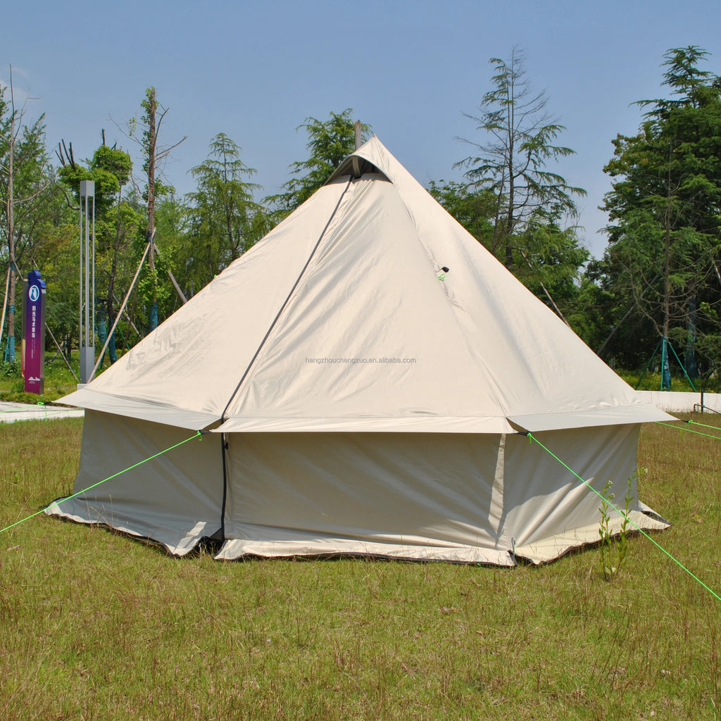 4 Person Bell Tent for Camping - Breathable Spacious Water-Resistant Glamping Tent - Luxury Bell Yurt Outdoor Teepee for Stove Tent4