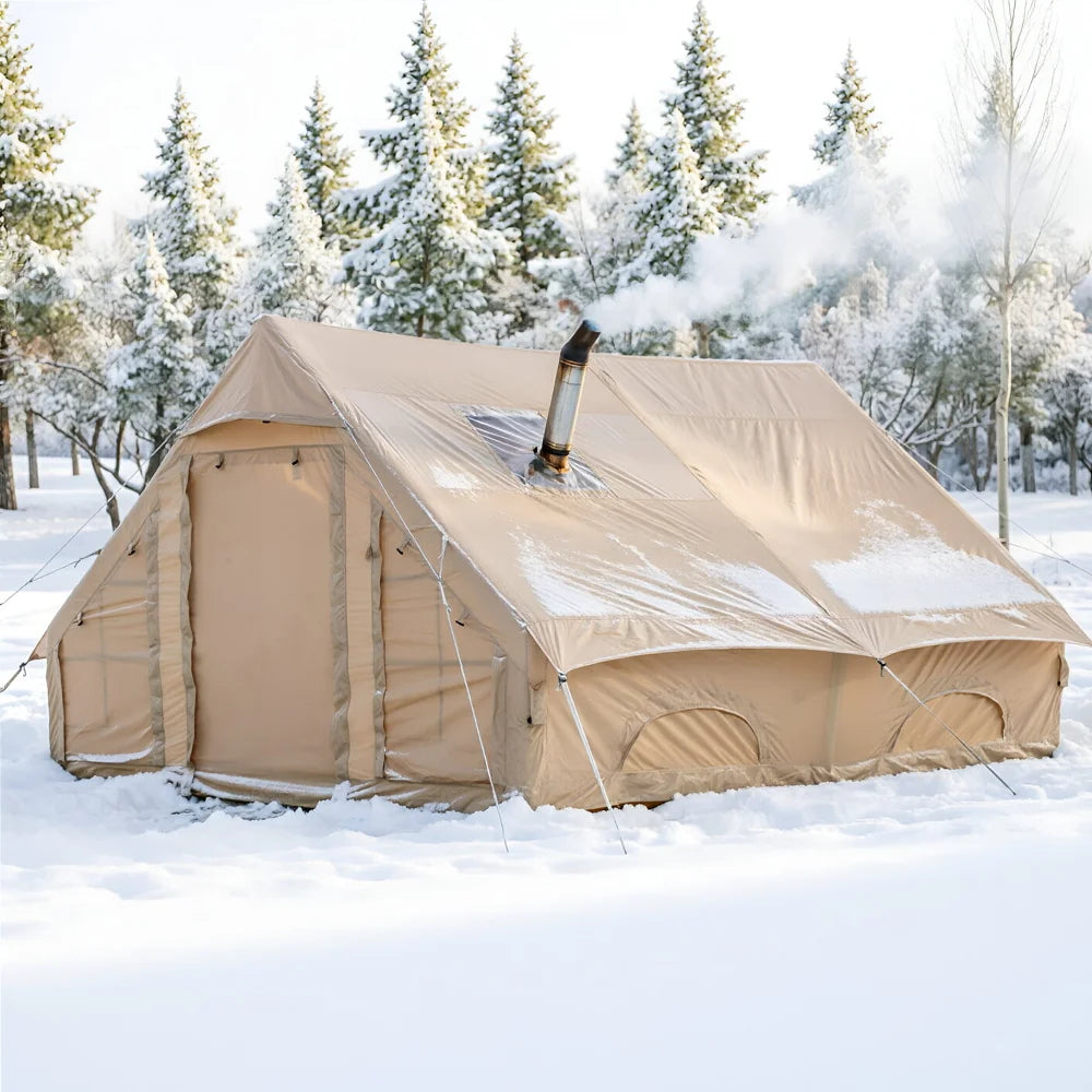 Large Inflatable Camping Tent - 4-Season, 4-8 Person with Windows