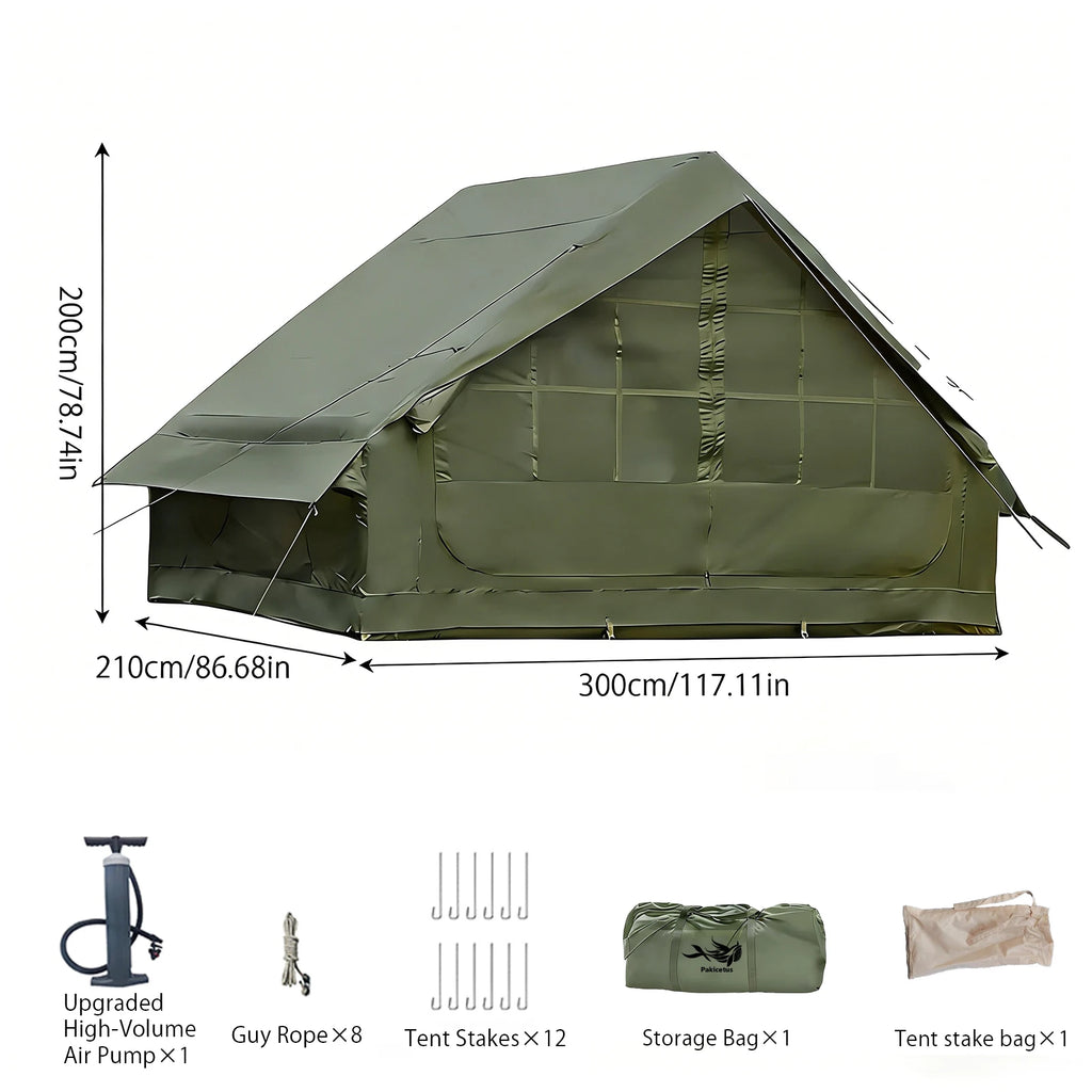PAKICETUS Inflatable Camping Tent — 4 Season, 4–8 Person with Windows