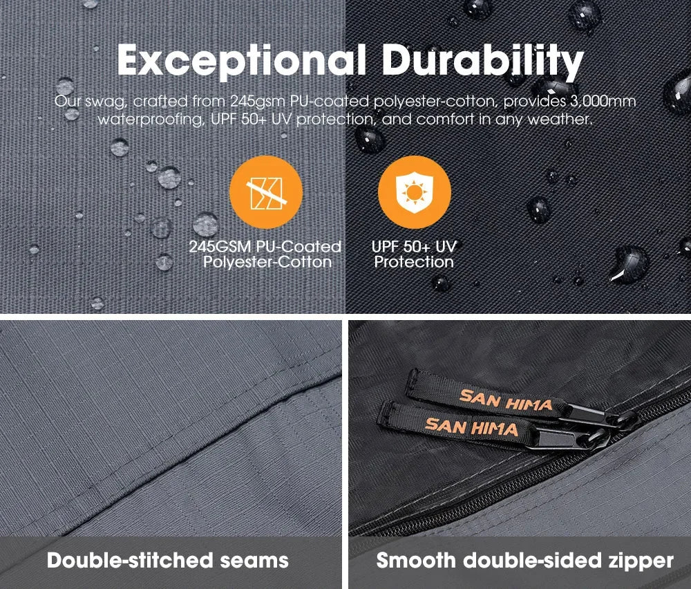 San Hima Double Air Swag — 2 Person Inflatable Swag Tent with Air Mattress