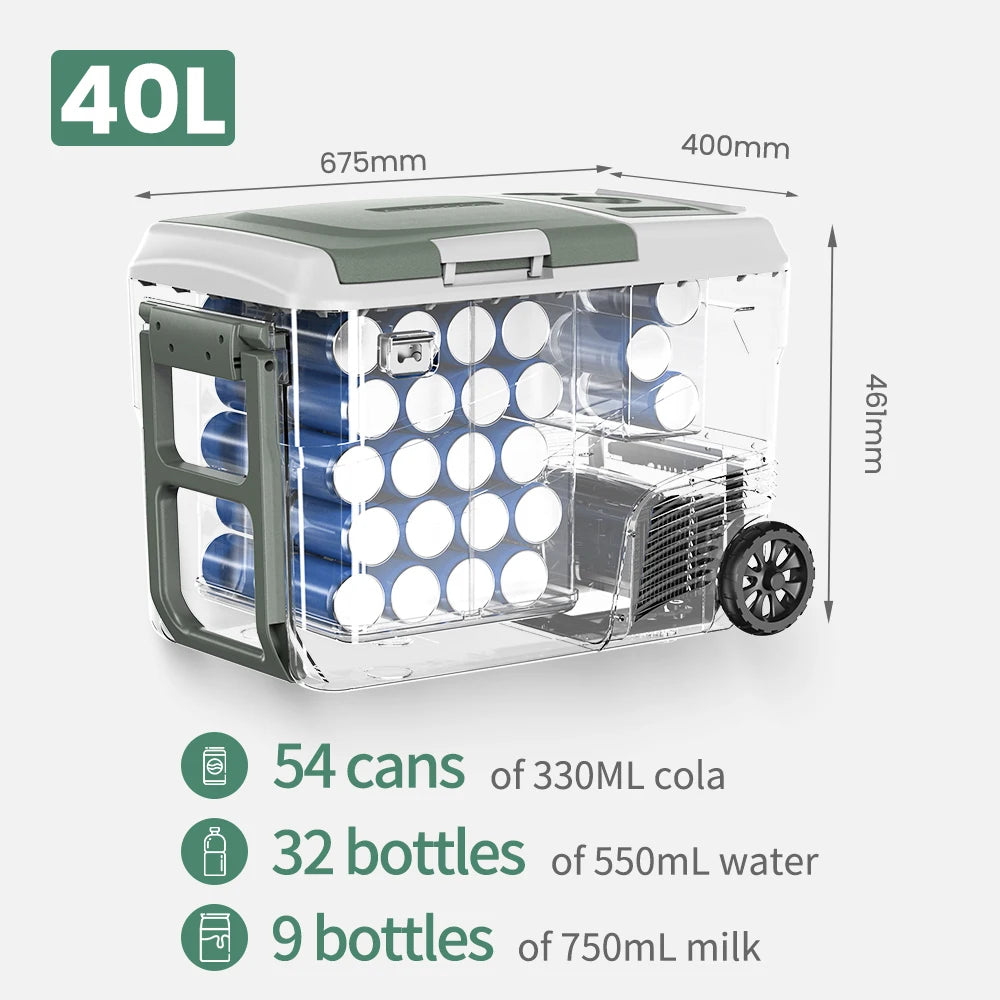 Alpicool DD40 40L Car Refrigerator 12V Compressor Fridge Freezer Dual Zone