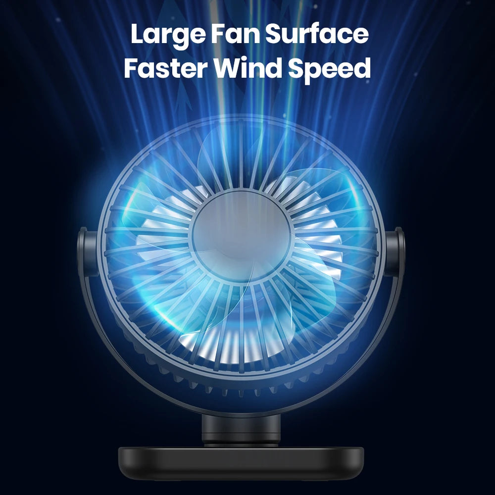 TOPK Mini Portable fan Standing fans for Room Camping,Rechargeable Electric USB Personal Fan Desk Table Stand Fan Table for Home