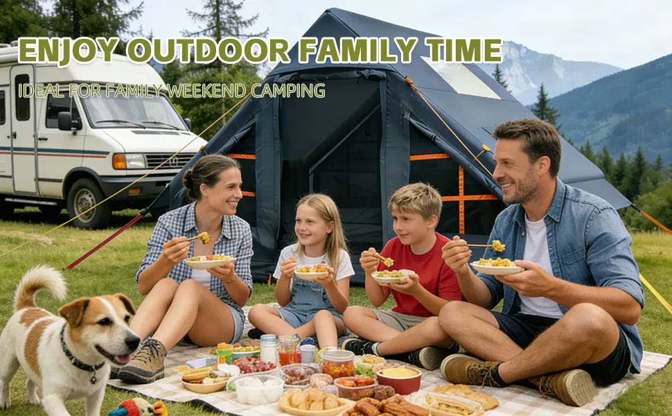 Green Air Inflatable Glamping Tent — 2–8 Person, Waterproof Oxford