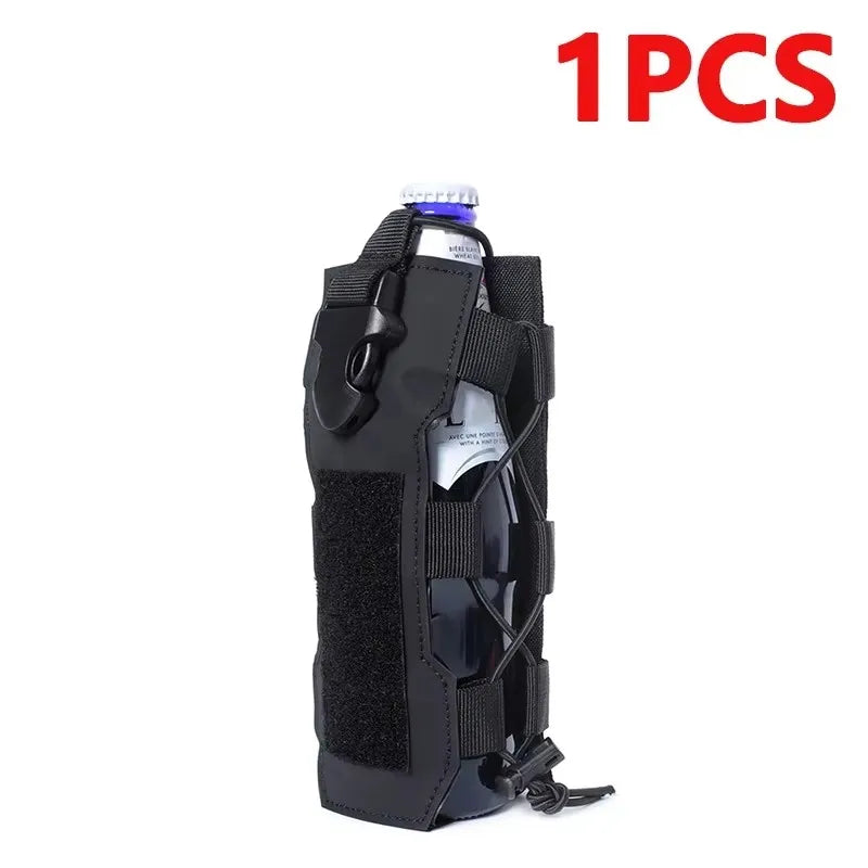 Tactical Molle Water Bottle Pouch Bag Military Outdoor Travel Hiking Drawstring Water Bottle Holder, Kettle Carrier Bag, 1-3Pcs