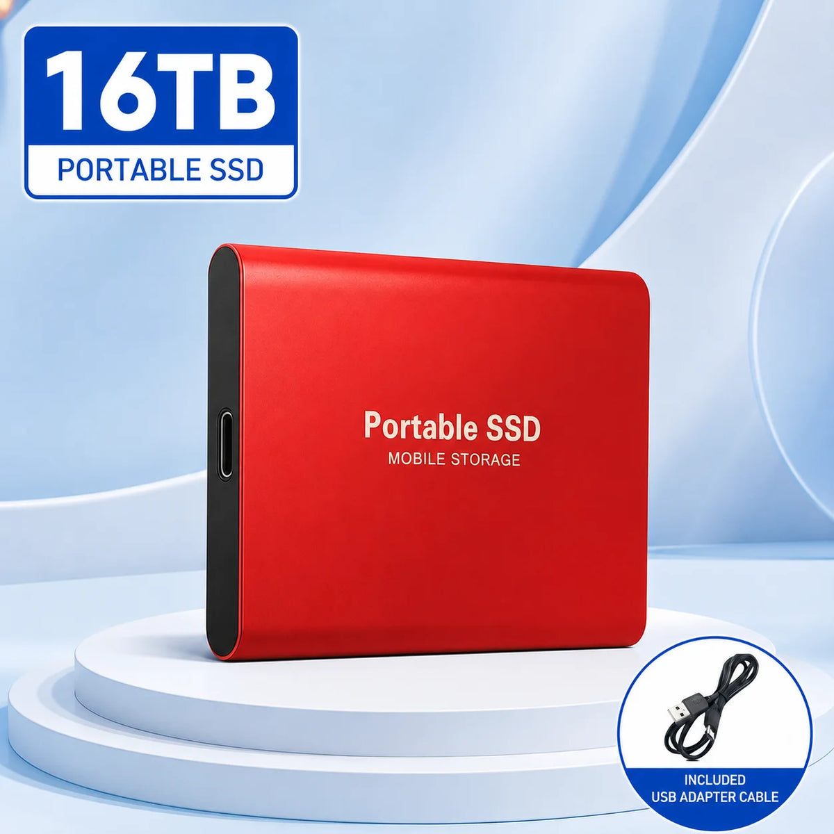 1TB-16TB External SSD Portable Hard Drive USB 3.0 Type-C Fast Storage