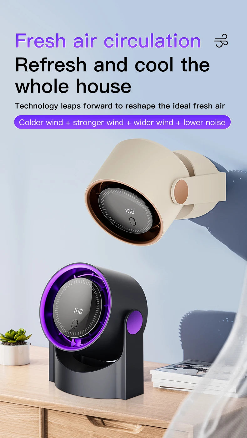 TINSOL Multi-Function Electric Fan Air Circulator, Wireless Portable Home Silent Ventilator desktop Wall Ceiling Fan, Air Cooler