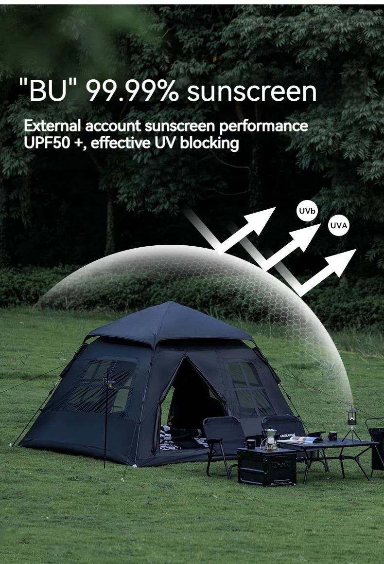 Vinyl Pop-Up Camping Tent — Quick-Open, Sun & Rainstorm Protection