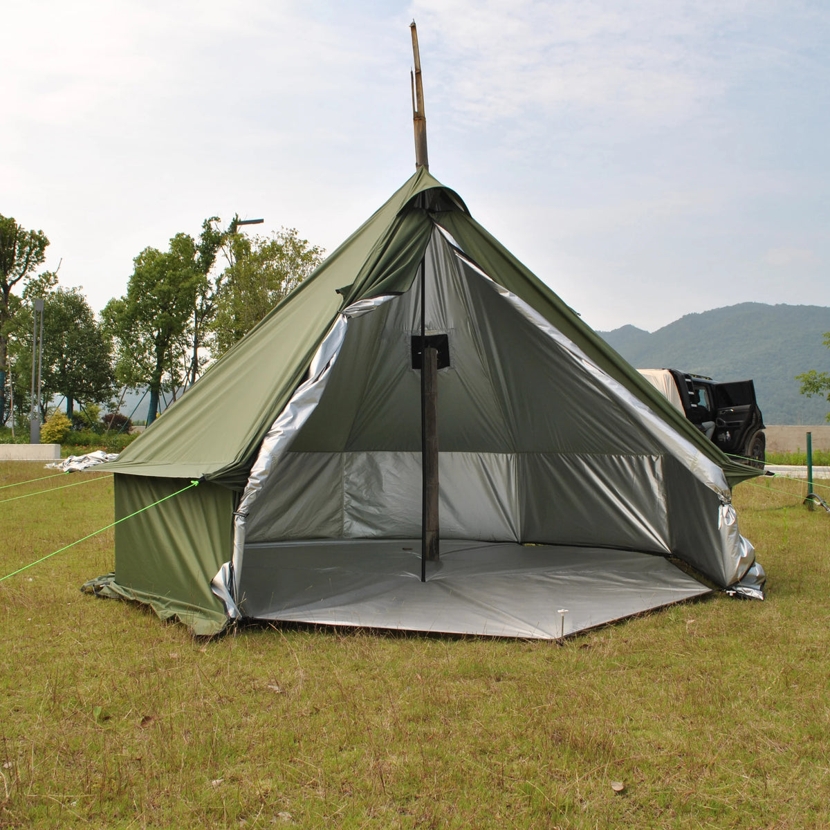 4 Person Bell Tent for Camping - Breathable Spacious Water-Resistant Glamping Tent - Luxury Bell Yurt Outdoor Teepee for Stove Tent4