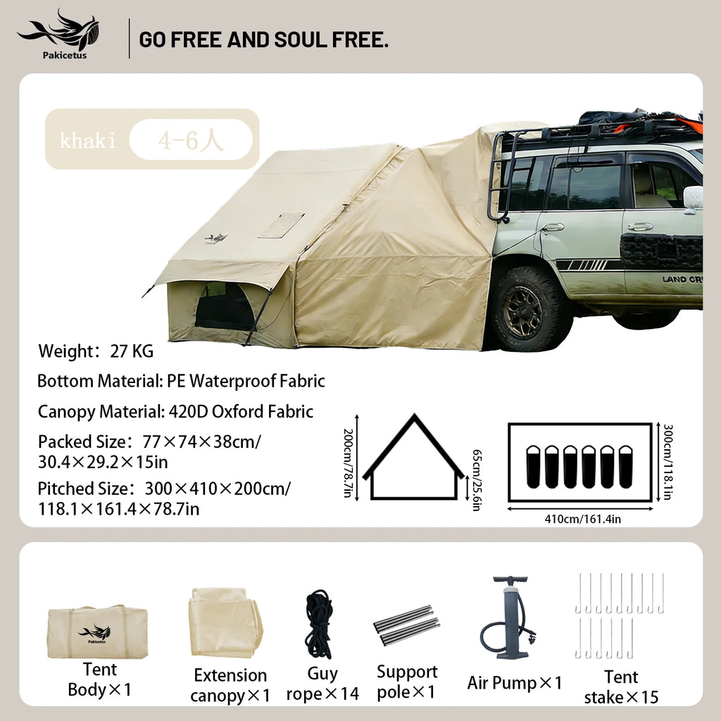 PAKICETUS Inflatable Camping Tent — 4 Season, 4–8 Person with Windows
