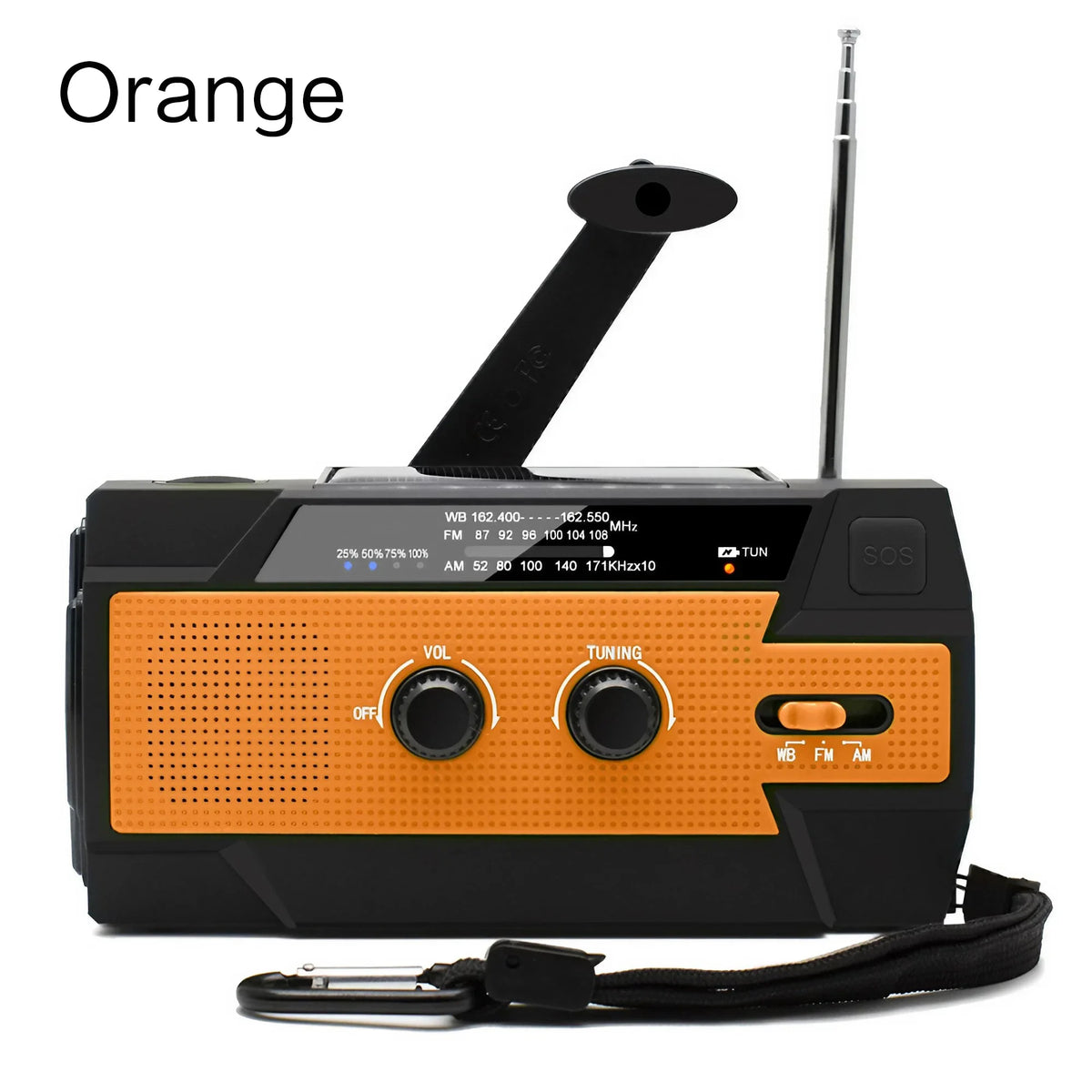 Portable Solar Hand Crank AM/FM Radio — Flashlight, Power Bank & SOS