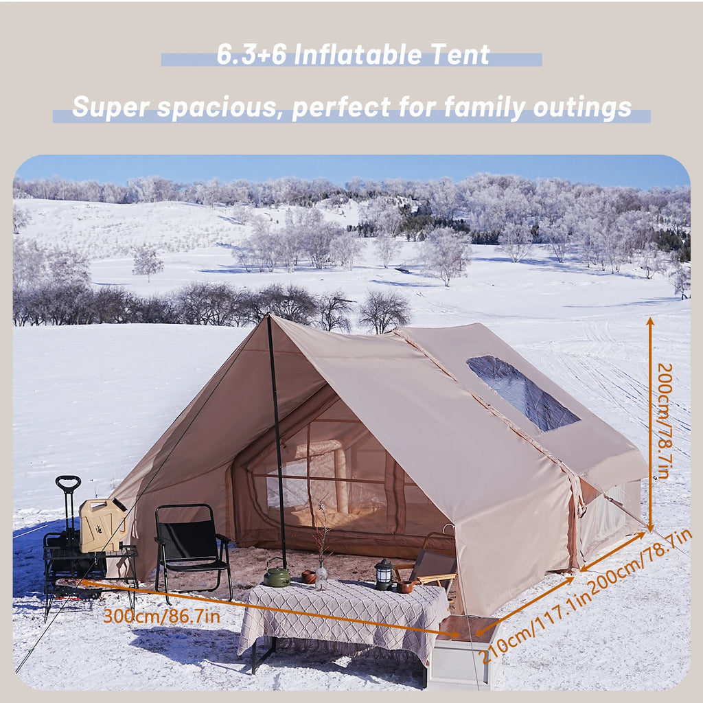 PAKICETUS Inflatable Camping Tent — 4 Season, 4–8 Person with Windows
