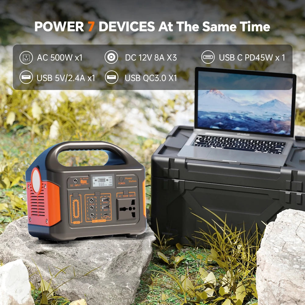 Gaiaray Portable Power Station 100W 200W 300W 500W Pure Sine Wave Solar Generator 110V/220V UPS LiFePO4 Power Plant For Camping