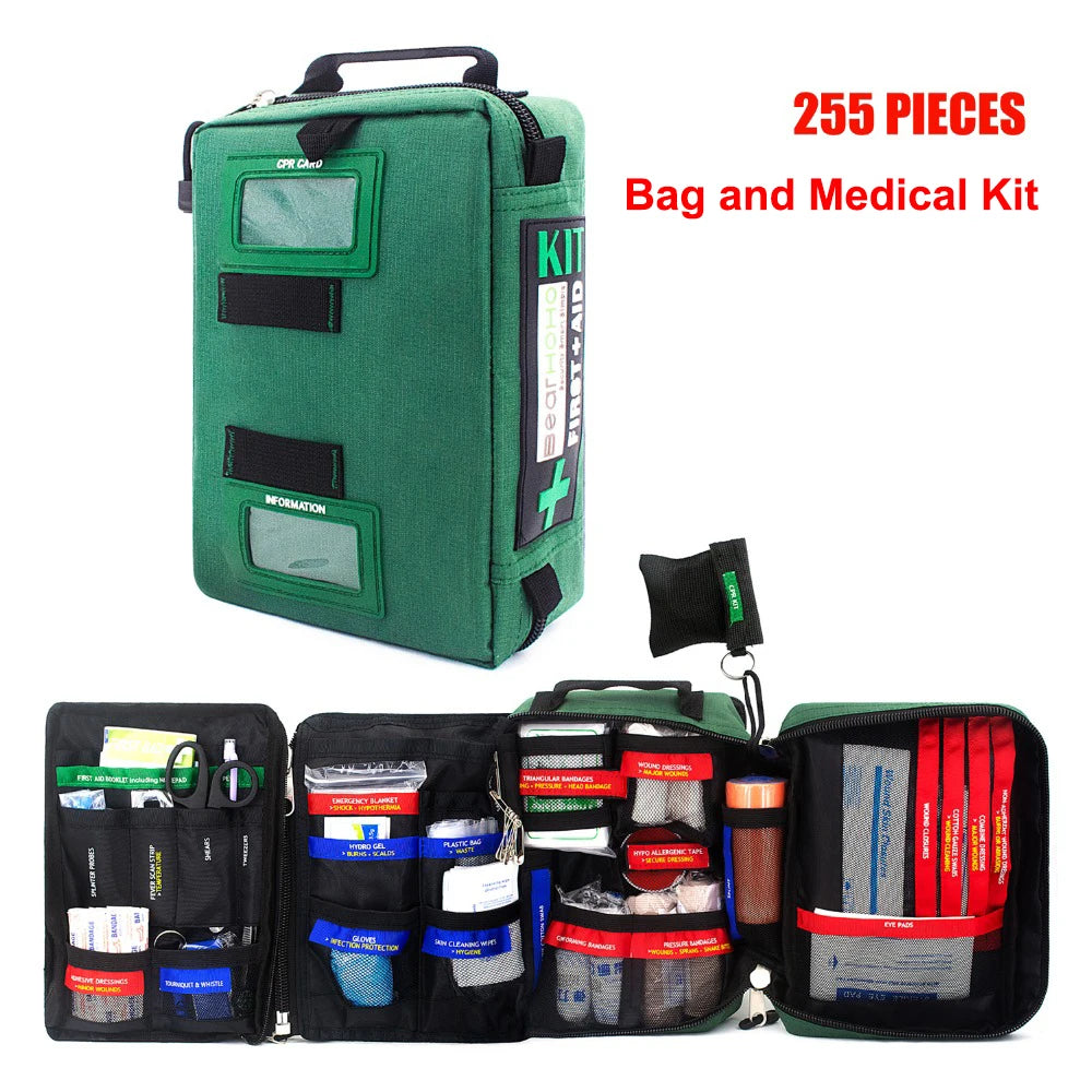 BearHoHo Large Size Handy First Aid Kit Bag Emergency Kit Medical Rescue Bag for Workplace Home Outdoor Car Travel Hiking Camping