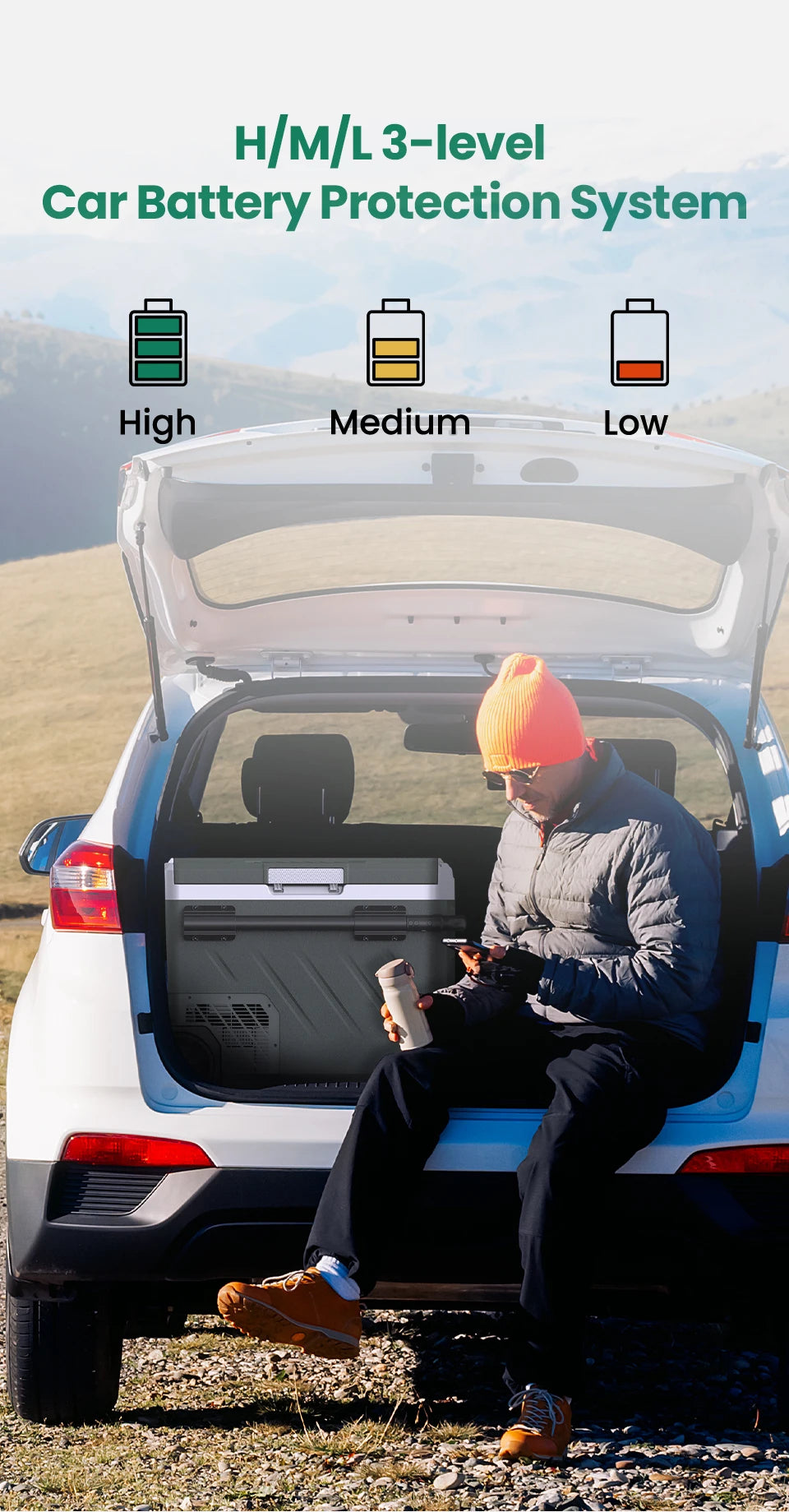 Alpicool EZGW 40L 50L 60L Car Refrigerator 12V Compressor Fridge Freezer Dual Zone with Wheels Portable Cooler for Camping BBQ