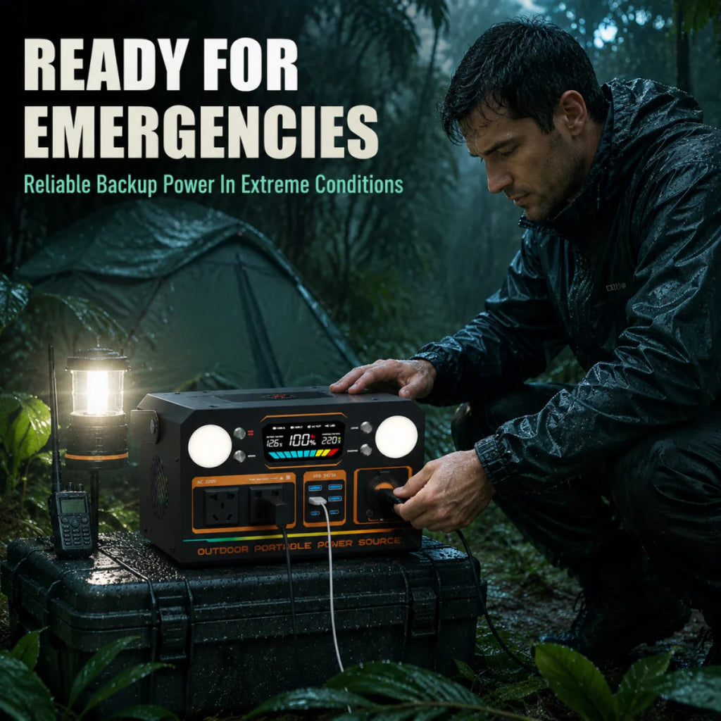 Outdoor power supply 500W/600W portable large-capacity battery, with AC socket, camping self-driving live broadcast power outage