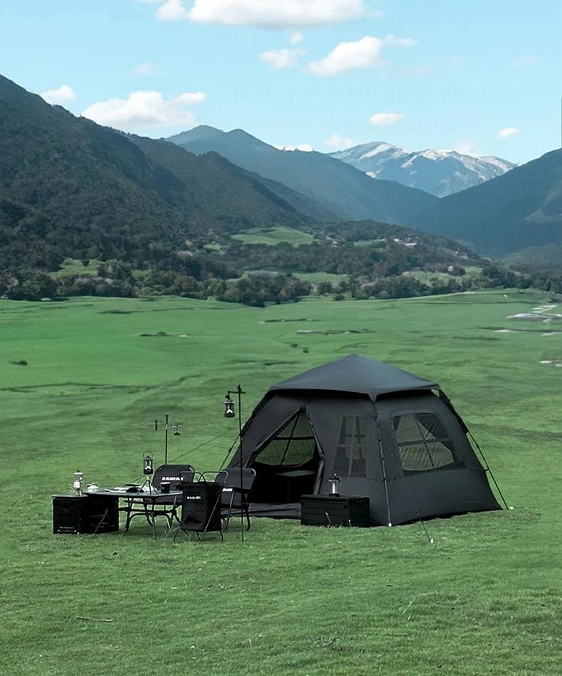 Vinyl Pop-Up Camping Tent — Quick-Open, Sun & Rainstorm Protection