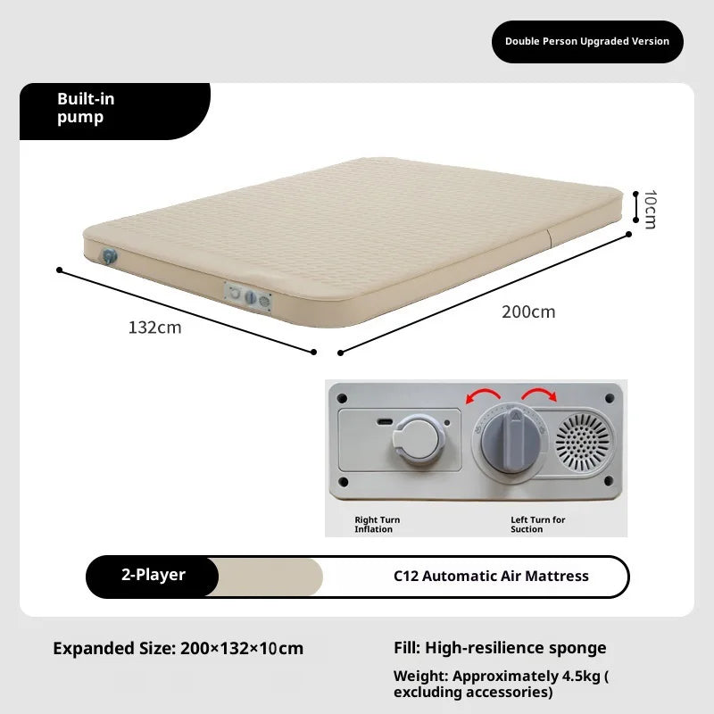 Lohas Camping Self-Inflating Mattress - 10cm Thick, Pump Option (1-2 Person)