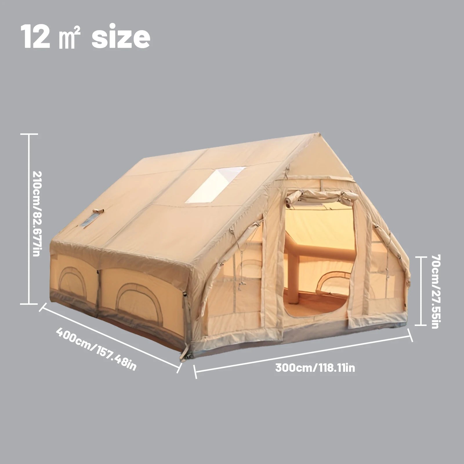 PAKICETUS Inflatable Camping Tent — 4 Season, 4–8 Person with Windows