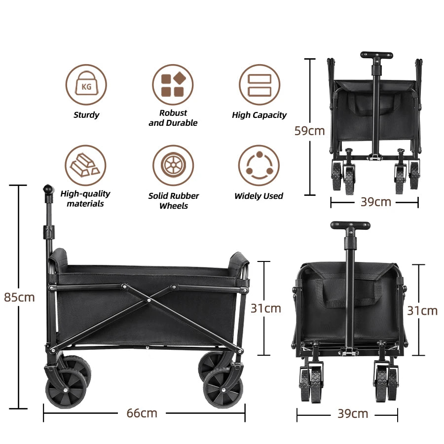 Heavy-Duty Folding Camping Wagon — Portable Utility Cart