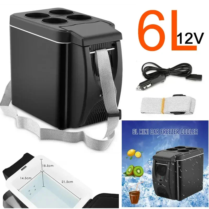 FDD 6L Car Refrigerator Mini Fridge Portable Freezer 12V DC Plug In Cooler