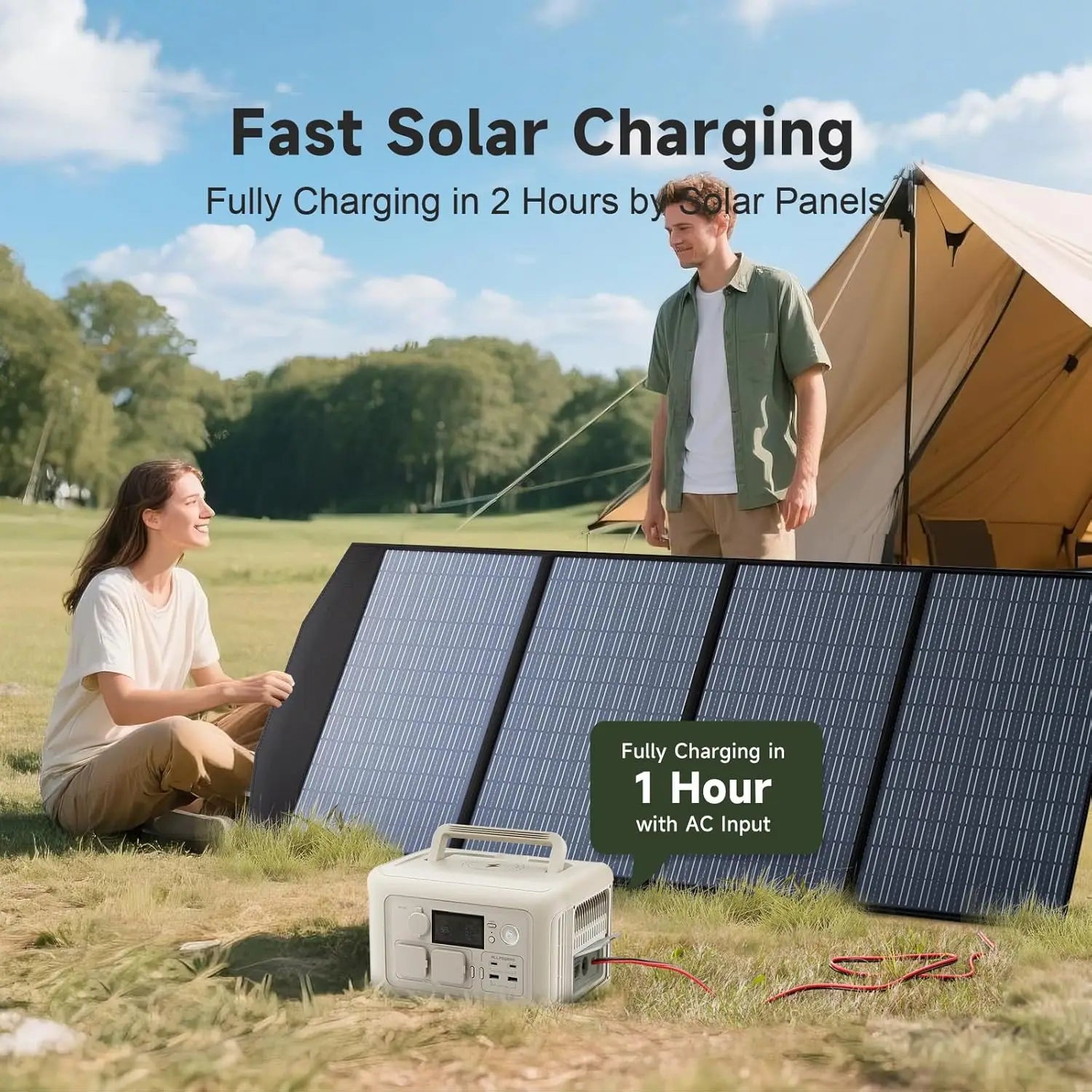 ALLPOWERS R600 Power Station + 100W Solar Panel — 299Wh LiFePO4 Kit