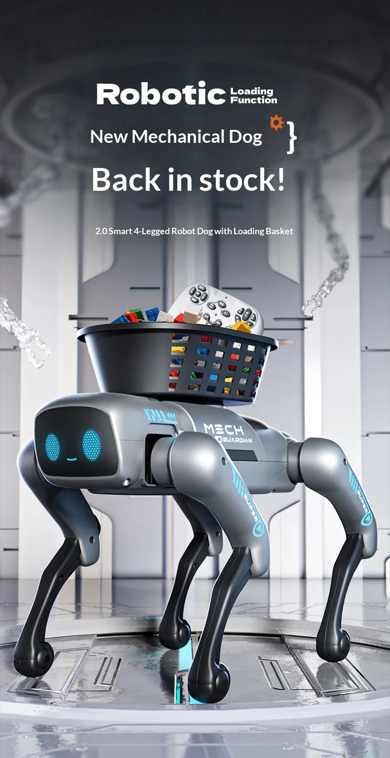 2026 New AI Intelligent Smart Robot Dog Remote Control Toy Programmable With Loading Basket