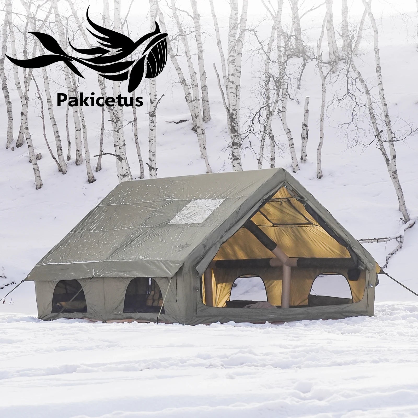 PAKICETUS Inflatable Camping Tent — 4 Season, 4–8 Person with Windows