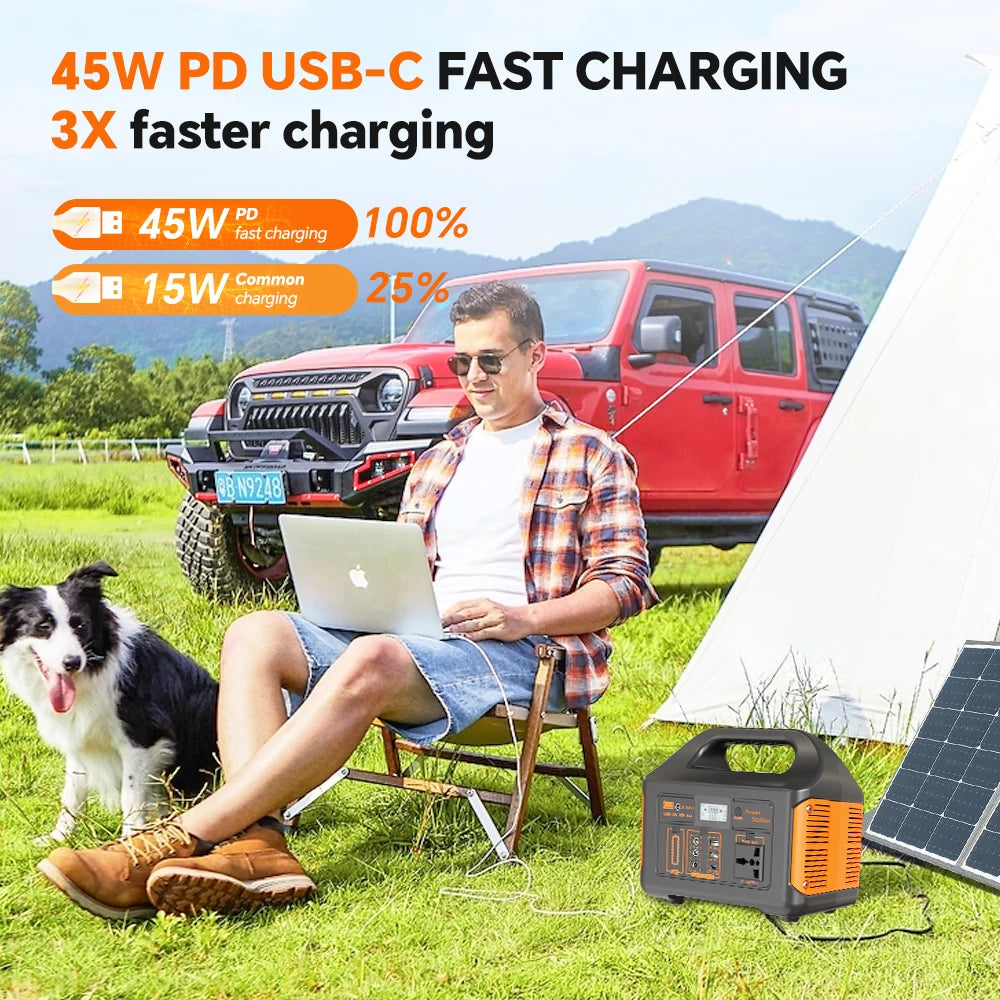 Gaiaray Portable Power Station 100W 200W 300W 500W Pure Sine Wave Solar Generator 110V/220V UPS LiFePO4 Power Plant For Camping